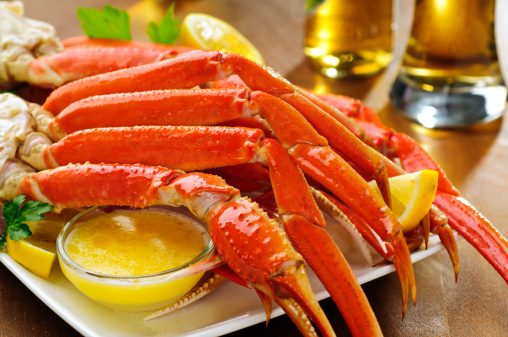 All-you-can-eat crab legs with butter