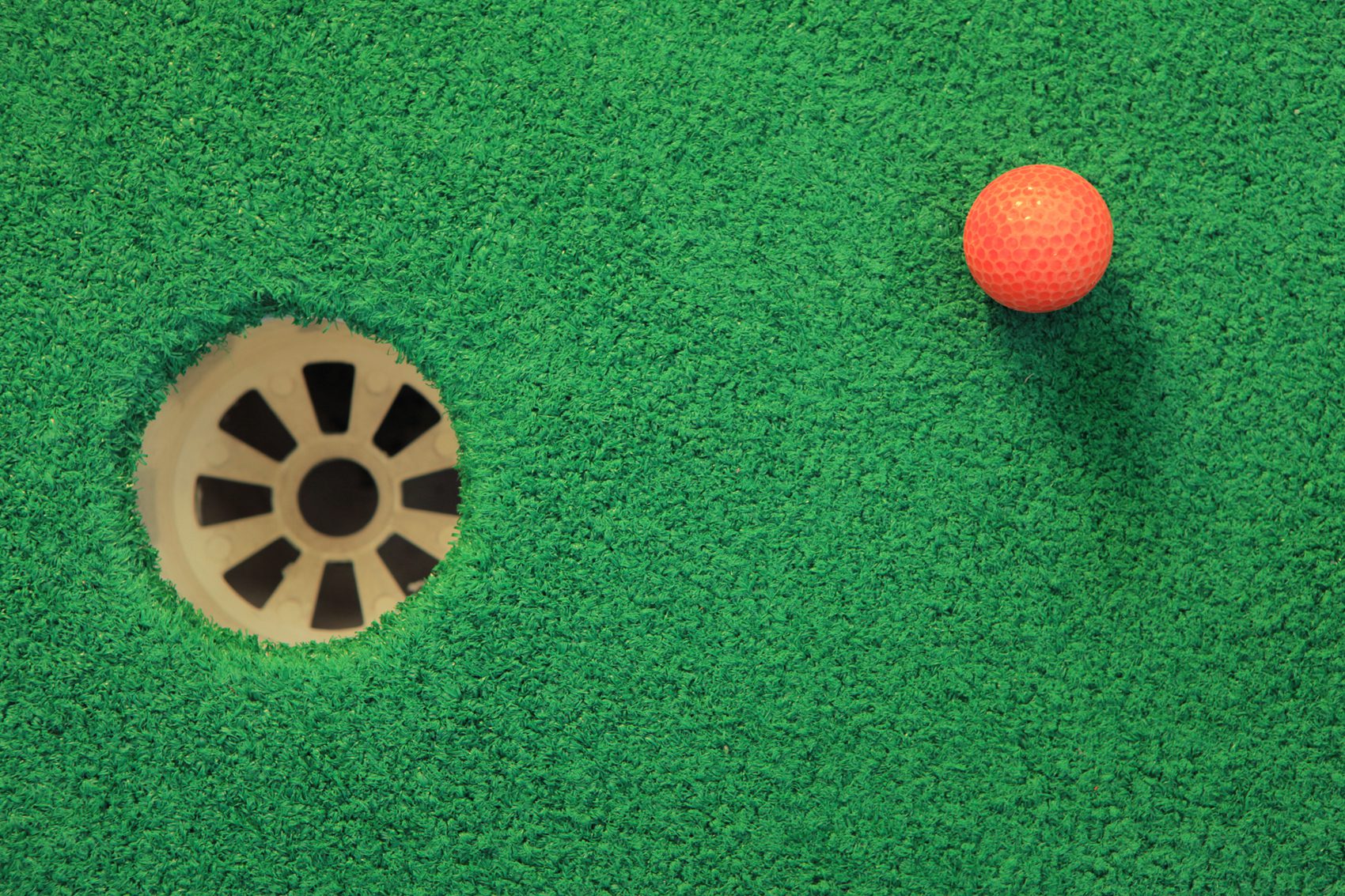 Myrtle Beach mini golf course with orange ball.