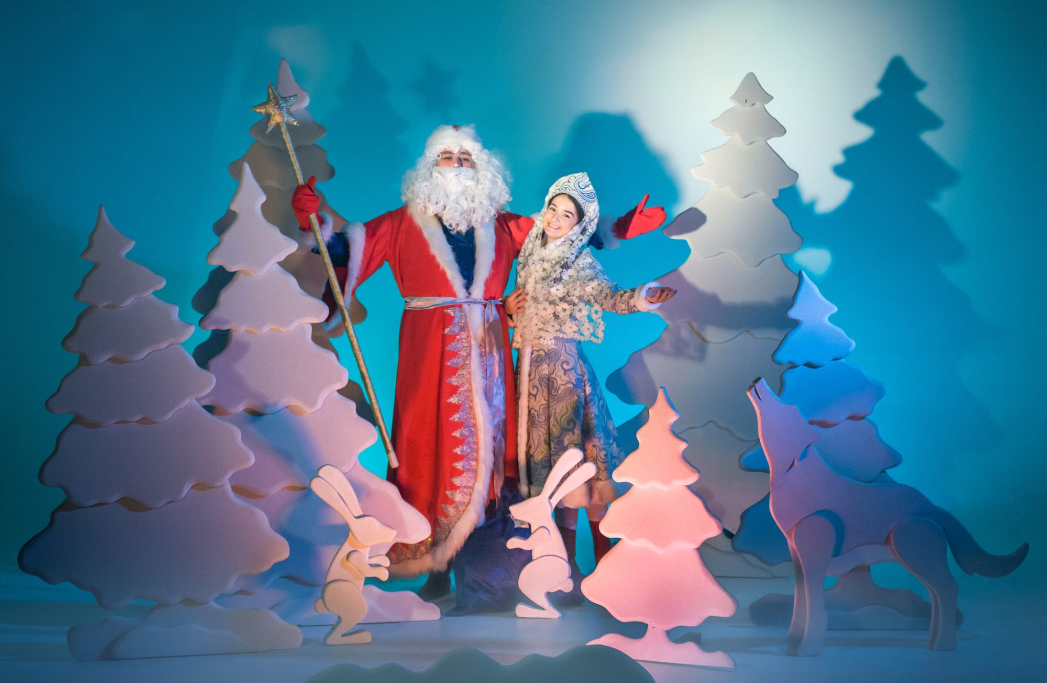 Santa and Snow Maiden in Myrtle Beach Christmas Shows